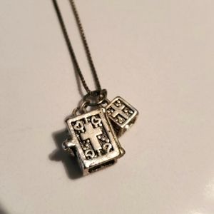 Necklace with a prayer box charm